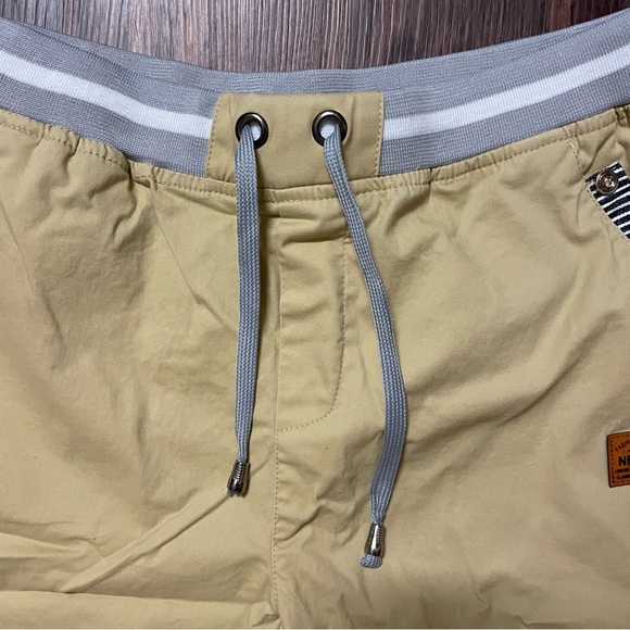 Tansozer Men’s Khaki Casual Shorts With Elastic Waistband And Drawstring New - Picture 9 of 15